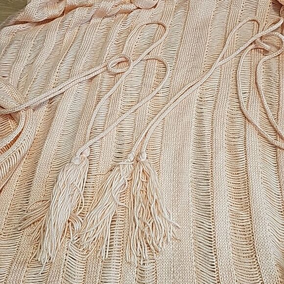 Cupshe NWOT Pink Knit Stripe V-Neck Crochet Pullover Swim Coverup One Size - Picture 7 of 8